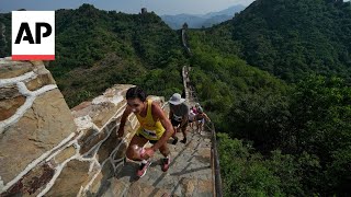 China’s Great Wall Marathon returns after fouryear suspension due to pandemic [upl. by Pinebrook]