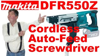 Makita DFR550Z Cordless Auto Feeding Screwdriver  First look [upl. by Huskamp258]