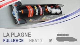 La Plagne  4Man Bobsleigh Heat 2 World Cup Tour 20142015  FIBT Official [upl. by Ayatahs420]