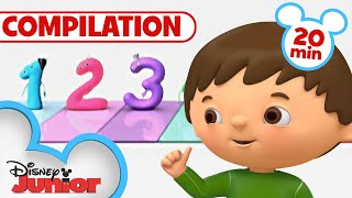 Charlie Meets the Numbers  20 Minute Compilation  Kids Songs and Nursery Rhymes  disneyjr [upl. by Asil]