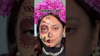 CATRINA GLAM 🌸💀 diademuertos catrinamakeup catrinaglam lookmexicano catrinas [upl. by Otsenre]