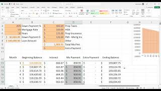 Building a Mortgage Calculator in Excel with Amortization Table [upl. by Trillby]