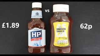 HP vs Asda Just Essentials BROWN SAUCE  £189 vs 62p  Sauce Off [upl. by Light826]