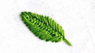 Embroidery Leaves Cretan Stitch Hand Embroidery Tutorial For Beginners By Shab Embroideryish [upl. by Asital251]