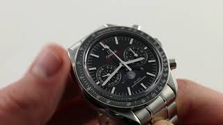 PreOwned Omega Speedmaster Moonphase Coaxial Master Chronometer Chronograph Luxury Watch Review [upl. by Netsirhc929]