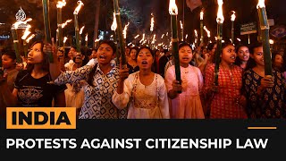 Protests in India against ‘antiMuslim’ citizenship law  Al Jazeera Newsfeed [upl. by Ayekal]