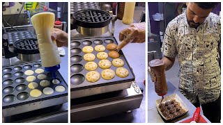 Mini Pancakes Making 5 Minutes Recipe  Cooking Sweet Dutch Fluffy Pancake  STREET FOOD POFFERTJES [upl. by Chappelka]