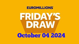 Euromillions draw live results 04 October 2024  euromillions live tonight [upl. by Carter]