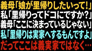 【スカッと】義母「娘が里帰りしたいって！」私「里帰りって何処にです？」義母「ここに決まってるじゃない！」私「里帰りは実家へするもんですよ」→だってここは義母の実家ではなく…【総集編】 [upl. by Bertle504]