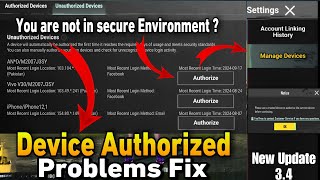 How To Fix Device Authorized Problem In 2 Minutes  You are Not in Safe Environment  PUBG Mobile [upl. by Acimaj306]