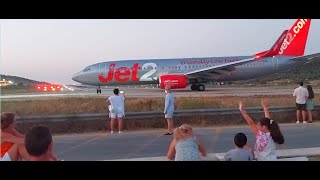 Insane Jet2 Takeoff from Skiathos Beach Extreme CloseUp [upl. by Swehttam]