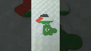 making pakistan flag 🇵🇰🇵🇸 shape ☁️ from clay material creative diy shortsvideo [upl. by Asoramla]