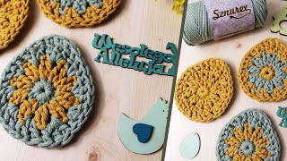 Podkładka na szydełku w kształcie jajka crochet egg coaster Ozdoby wielkanocne na szydełku [upl. by Gnohp]