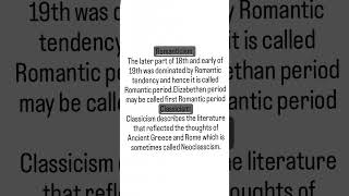 Romanticism and ClassicismNotesBSEnglish [upl. by Trovillion90]