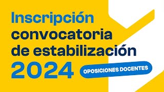 Así se hace la inscripción para la convocatoria de estabilización docente 2024 en Andalucía [upl. by Vogel]