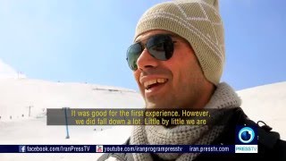 Iran Snow fun in AbAli ski resort دوستداران برف در پيست اسكي آبعلي ايران [upl. by Willner]