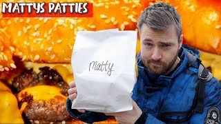 Matty Mathesons Mattys Patties New Burger Joint in Toronto  Matts Megabites [upl. by Nnahtebazile]