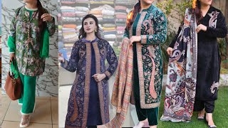 Makmal Long Coat Pattern for winter  Impoted Makmal Dresses for Winters  Winters in Kashmir [upl. by Alohs]