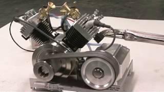 Early Run of My VTwin model Engine by Terry Mayhugh [upl. by Ihtac]