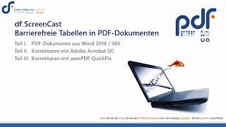 dfSC17a  Barrierefreie Tabellen in PDFDokumenten  Teil IIII PDFDokumente mit Word erstellen [upl. by Sset]