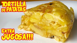 TORTILLA de PATATAS con CEBOLLA bien JUGOSA y POCO CUAJADA [upl. by Nnylaehs]