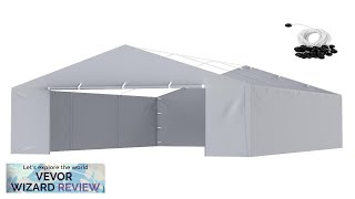 VEVOR Carport Replacement Canopy Cover Side Wall 13 x 20 ft Garage Review [upl. by Caiaphas]