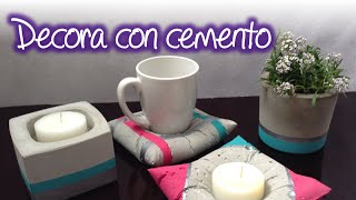 Macetas y base porta velas y porta tazas de Cemento [upl. by Ennayhs]