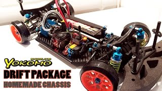 RC DRIFT CAR  YOKOMO Drift Package Homemade Chassis [upl. by Aicirtel]