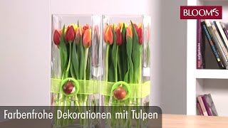 Farbenfrohe Deko mit Tulpen  DIY Frühlingsdeko  spring decoration  BLOOM’s Floristik [upl. by Lledyl100]