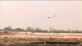 Plane landing at Delhi Airport in early 1990s [upl. by Ennahtebazile]