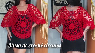 BLUSA DE CROCHÊ CÍRCULOS marcialobocroche crochetearrings [upl. by Buatti]