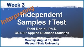 Interpreting an Independent Samples t Test – QBA Business Statistics [upl. by Inaleon]