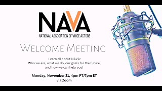 MEET NAVA The National Association of Voice Actors Welcome amp Info Meeting [upl. by Nyssa]