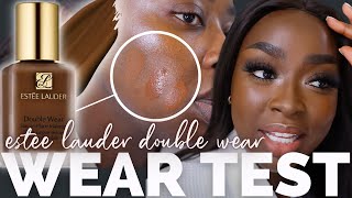 9hr WEAR TEST ESTEE LAUDER DOUBLE WEAR FOUNDATION  SOFT GLAM MAKEUP TUTORIAL DARK SKIN  MenaAdubea [upl. by Ratha]