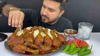 ASMR EATING SPICY CHICKEN CURRYSPICY CHICKEN CURRYWHITE RICEGREEN CHILLI  MUKBANG [upl. by Swagerty]