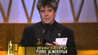 Pedro Almodóvar Wins Original Screenplay 2003 Oscars [upl. by Esorbma]