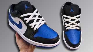 HOW TO DIAMOND LACE NIKE AIR JORDAN 1 LOWS  Cool Jordan 1 Lacing Style [upl. by Matthus]