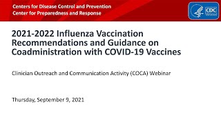 20212022 Influenza Vaccine Recommendation and Guidance on Coadministration with COVID19 Vaccines [upl. by Nevag449]