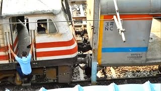 WAP5 Loco coupling  KANPUR SHATABDI Exp amp Departure from New Delhi [upl. by Adnahc]