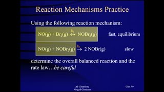 Unit 59  PreEquilibrium SteadyState Approximation [upl. by Ariela]