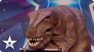 TREXCELLENT Dario the DINOSAUR proves talent is definitely NOT EXTINCT  Auditions  BGT 2020 [upl. by Munmro]