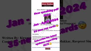 New speaking pdf 2024 jan  april 2024 new makkar speaking pdf speaking pdf 2024ielts [upl. by Dowlen]