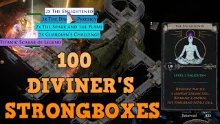 OPENING 100 DIVINERS STRONGBOXES  POE  PATH OF EXILE [upl. by Irtimid]