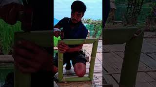 Beautiful Bamboo Table YouTubeShots7asian bamboo bushcraft survival [upl. by Bryon]