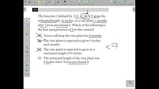 SAT MATH Practice test 6 module 2 problem 11 [upl. by Spalding]