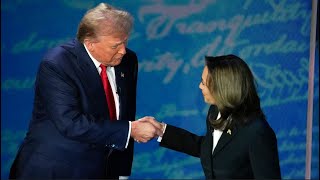 Kamala Harris Donald Trump shake hands at start of presidential debate [upl. by Ferd934]