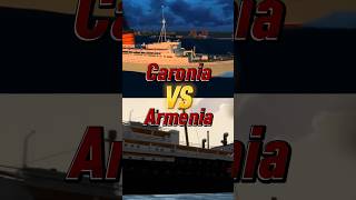 Caronia VS Armenia shorts ship oceanliner caronia vs armenia battle [upl. by Asaeret]