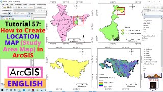 How to Create Study Area Map of India in ArcGIS II Location Map II [upl. by Edsel]