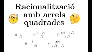 Radicals Racionalització amb arrels quadrades  Part 1 [upl. by Ahsikam]