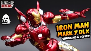 IRON MAN Mark 7 Avengers Threezero DLX Unboxing e Review BR [upl. by Alliehs]